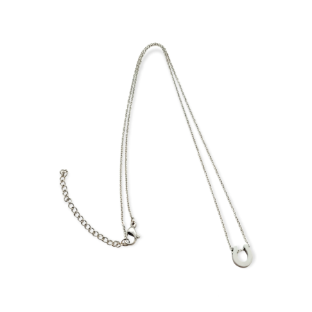 NECKLACE STEEL SILVER PETAL2